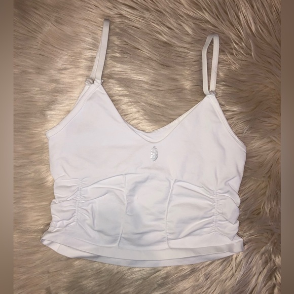 FREE PEOPLE Good Karma Ruched Crop Top Tank - Picture 6 of 9